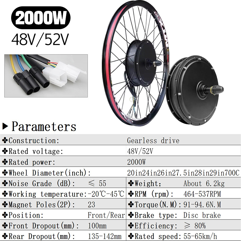 Kit Konversi E-Bike 72V 5000W  - 72V 5000W Hub Motor Kit ulasan dan harga