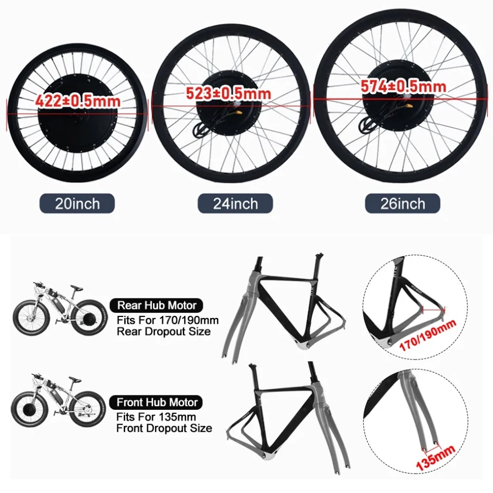 Kit Konversi Motor Sepeda Salj - Fat Tire Ebike Conversion Kit 2000W ulasan dan harga