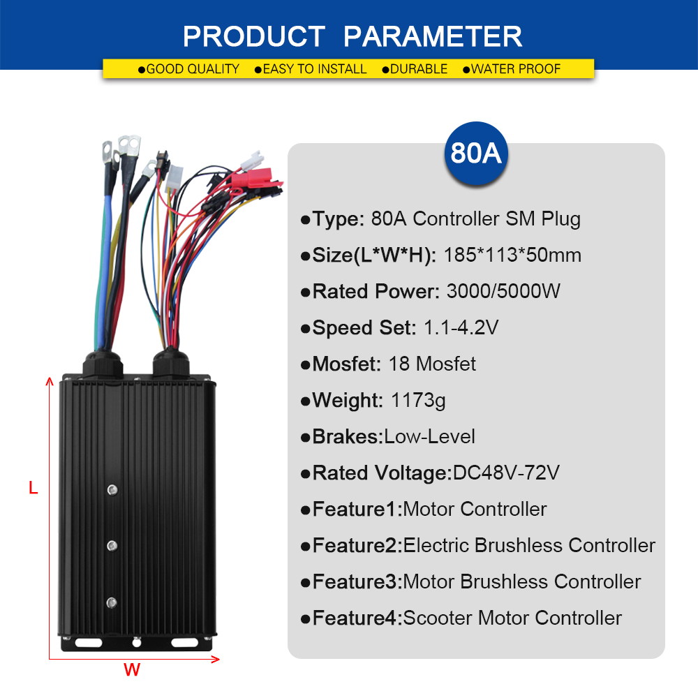 Kontroler Gelombang Sinus Ebik - Sine Wave Controller 48V 72V 80A ulasan dan harga