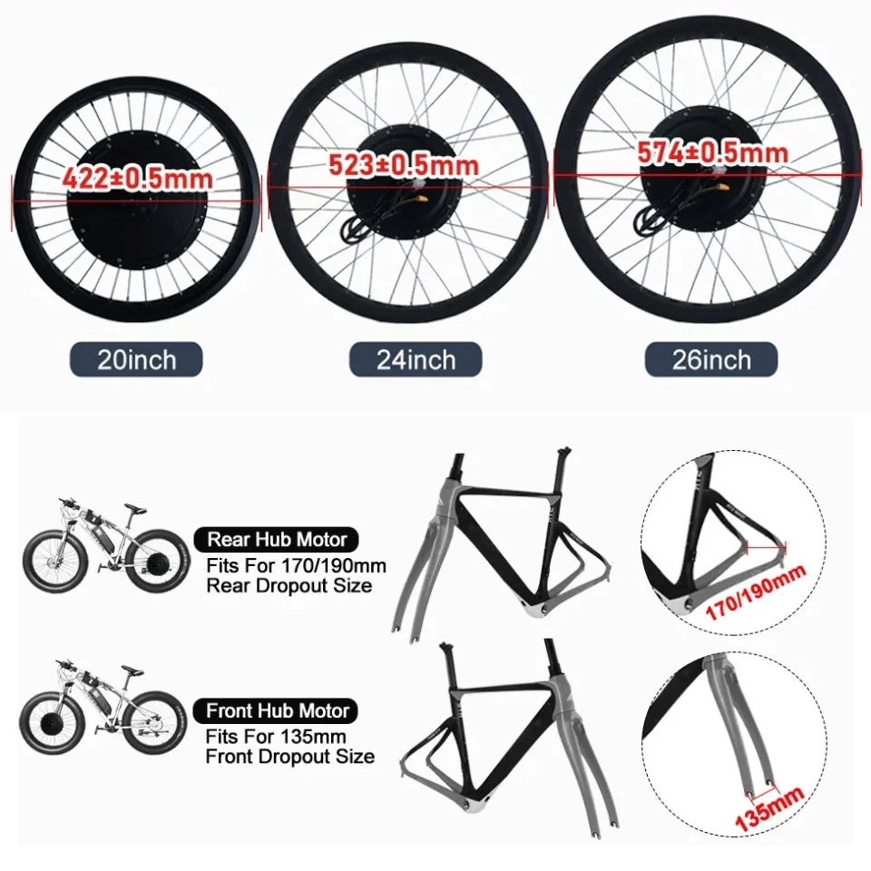 Kit Konversi Sepeda Salju 72V  - Ebike Conversion Kit 72V 3000W ulasan dan harga